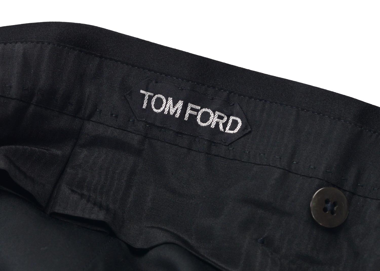Men's Tom Ford Men Black Wool Blend Tuxedo Trousers For Sale