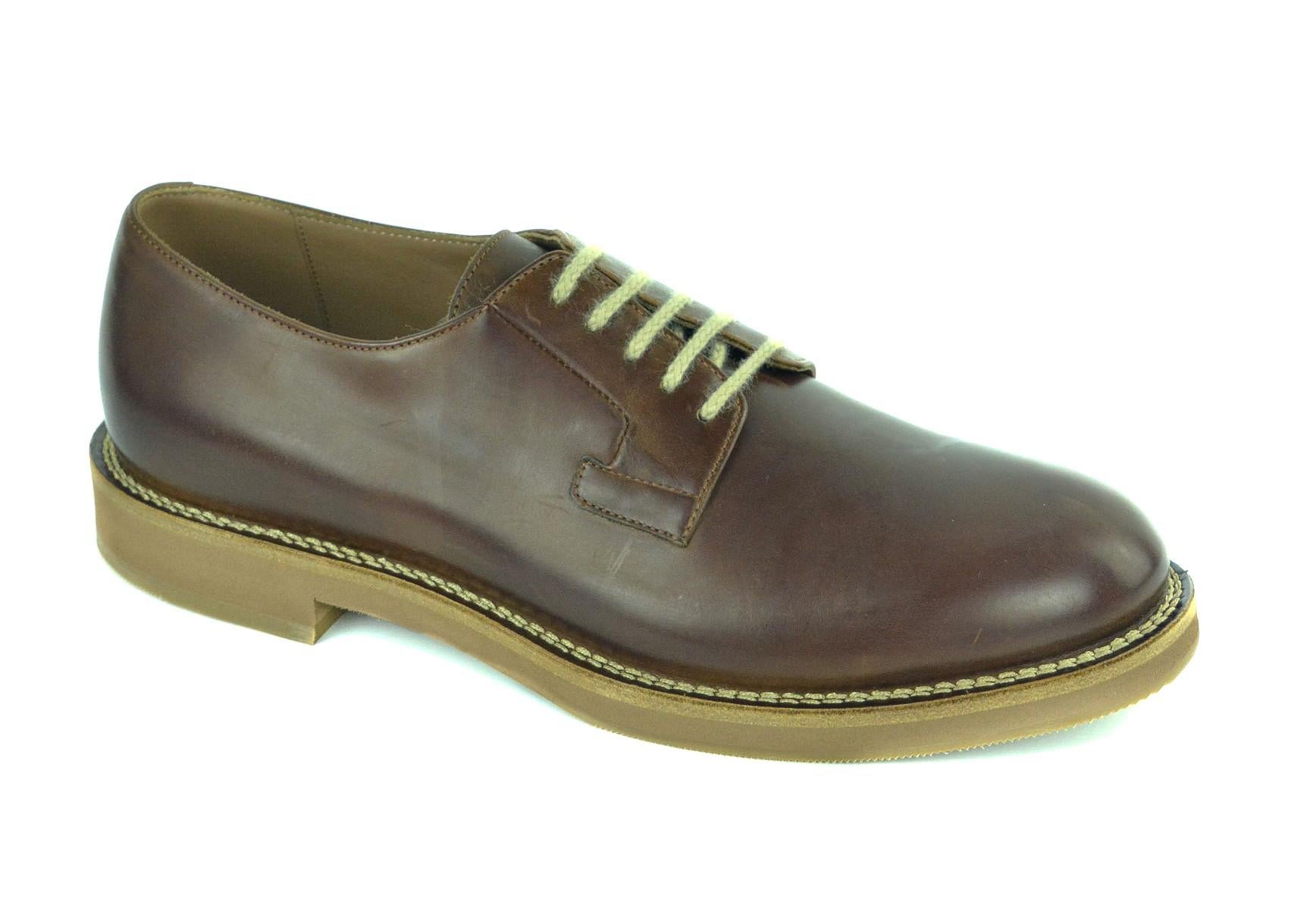 Brunello Cucinelli Herren Braune Leder Schnürschuhe Derbys Brunello Cucinelli Herren Braune Leder Schnürschuhe Derbys