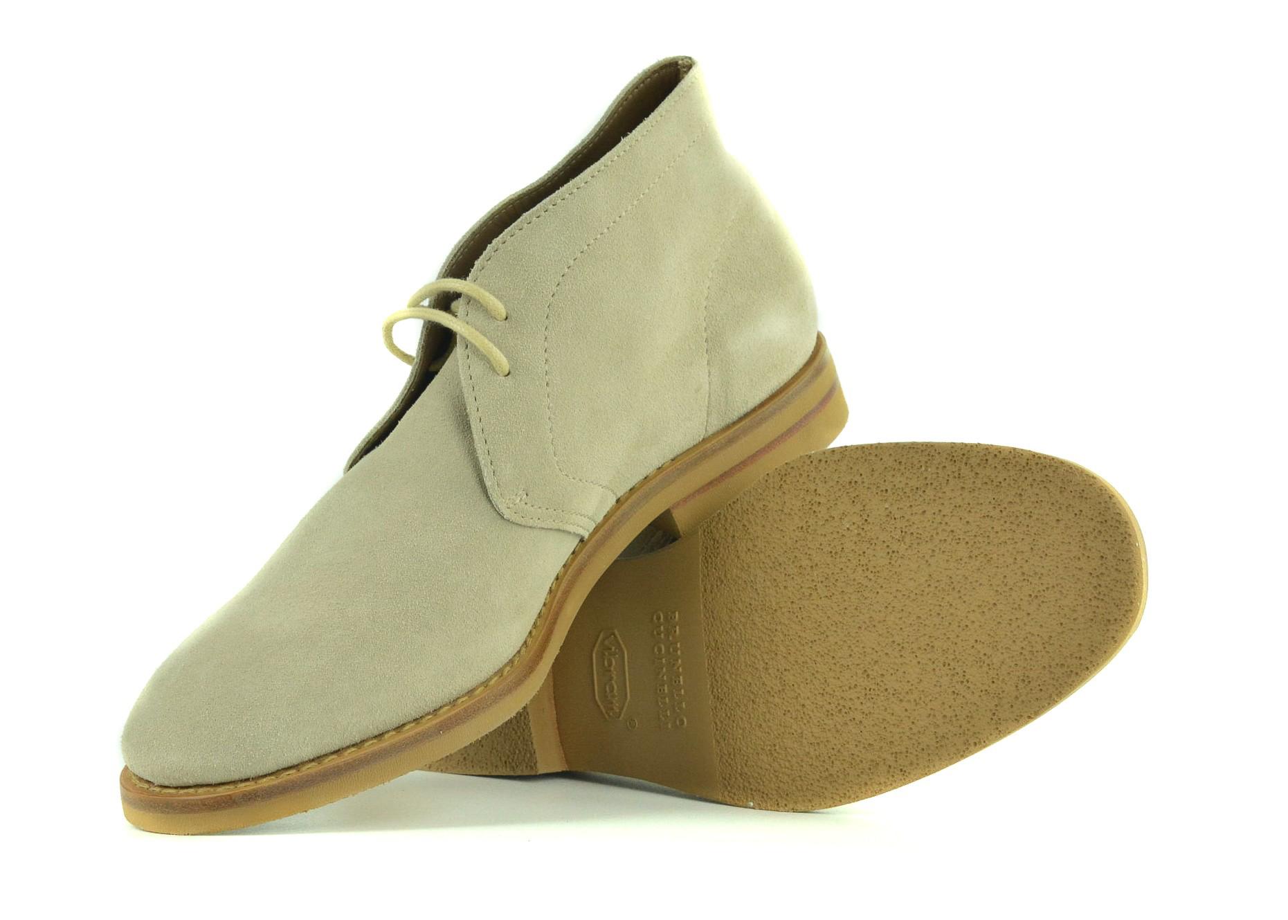 Men's Brunello Cucinelli Mens Grey Suede Lace Up Desert Chukka Boots For Sale