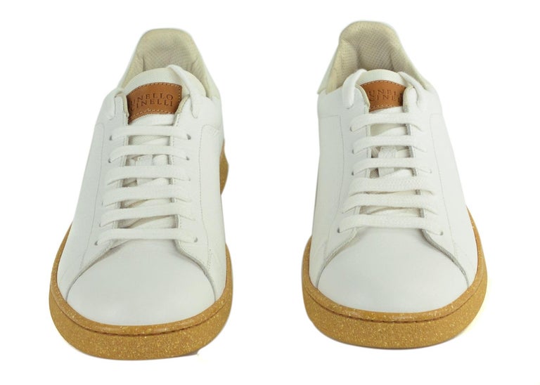 Brunello Cucinelli Means Grained Leather Low Top Sneakers For Sale at ...