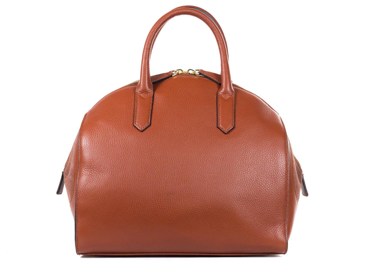 Women's Roberto Cavalli Womens Tan Grained Leather Bowler Handbag