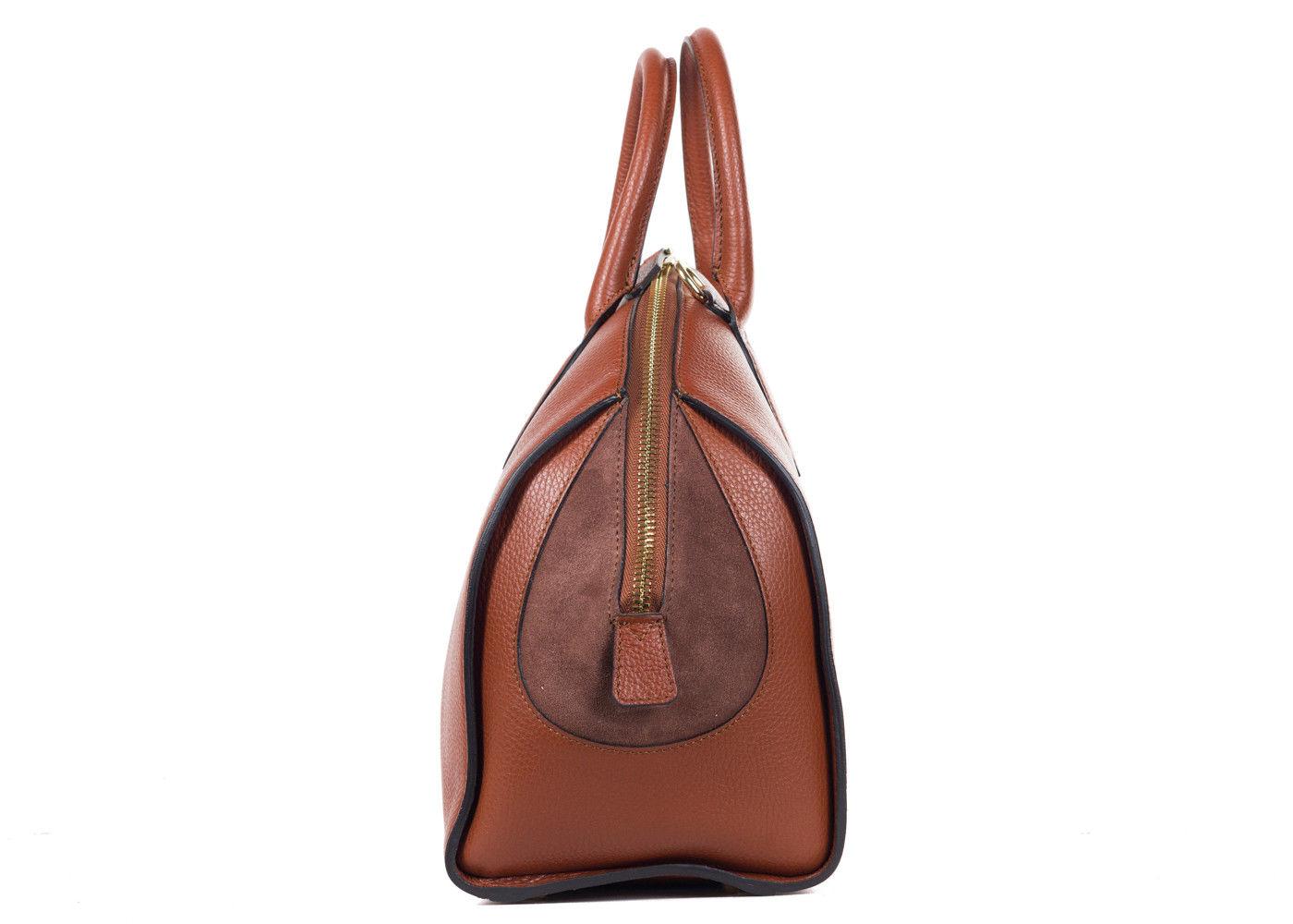 Roberto Cavalli Womens Tan Grained Leather Bowler Handbag 1