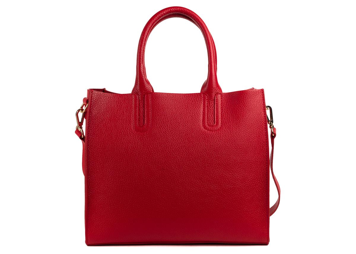 Roberto Cavalli Women's Structured Red Grainy Calf Leather Tote Bag For Sale 1