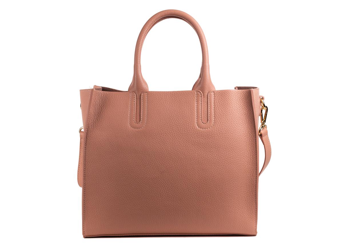 Roberto Cavalli Structured Light Pink Grainy Calf Leather Tote Bag In New Condition For Sale In Brooklyn, NY