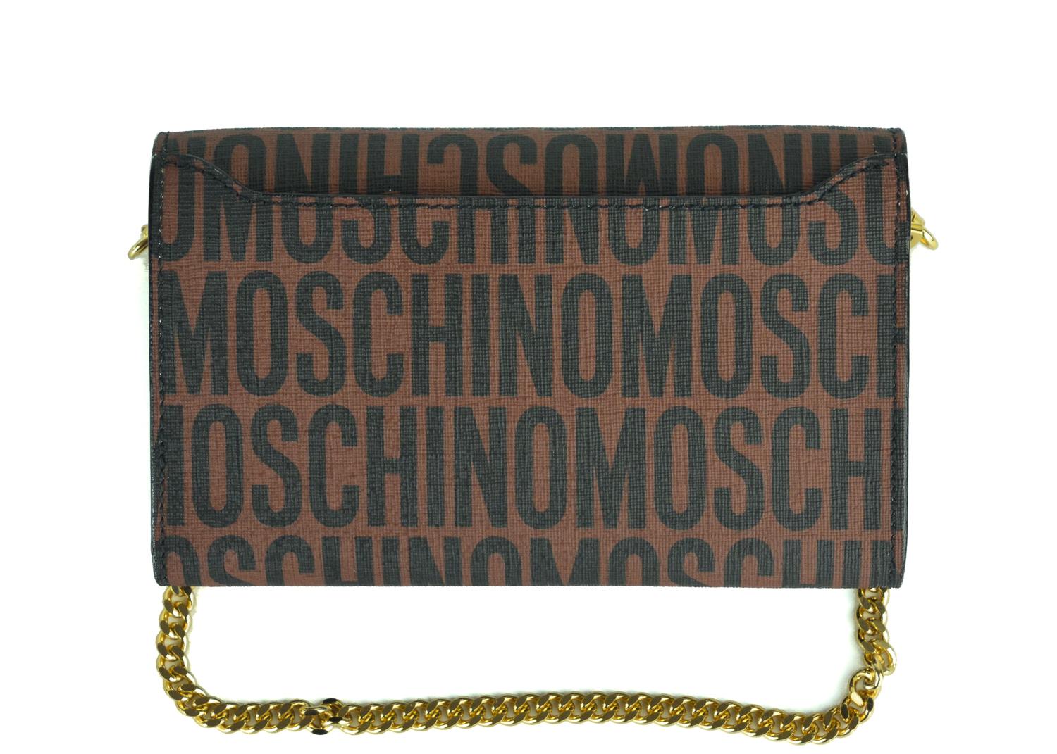 Moschino's iconic pink leather moto jacket in the form of a wristlet bag. Super chic and cute for a pop of style in your everyday look. Pair it with a classic white blouse denim jeans and nude heels for this bag to pop.

Leather
Approximately 9 inch