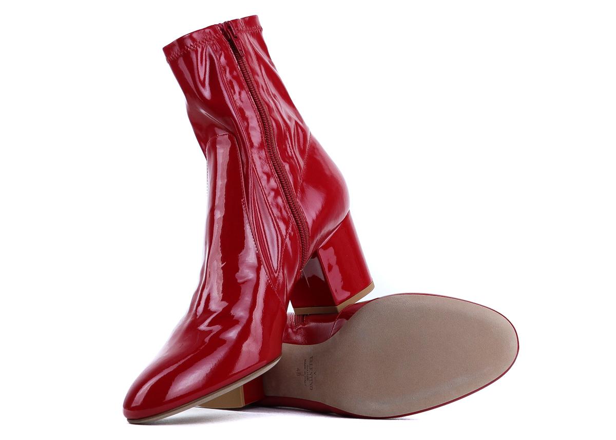 Valentino Red Patent Leather Ankle Boots For Sale 1