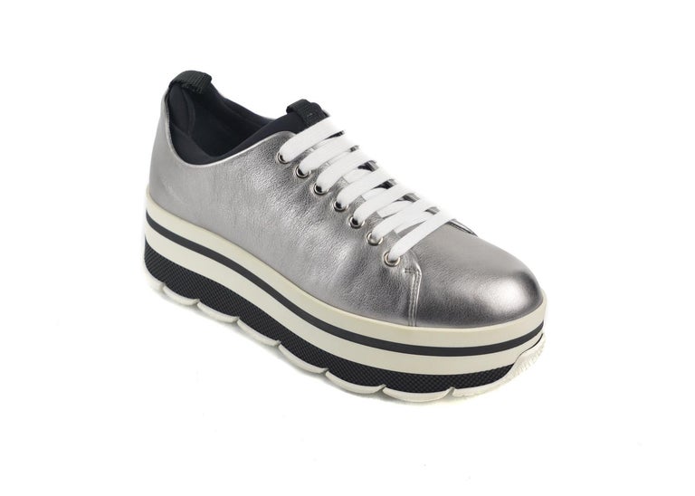 silver platform sneakers womens