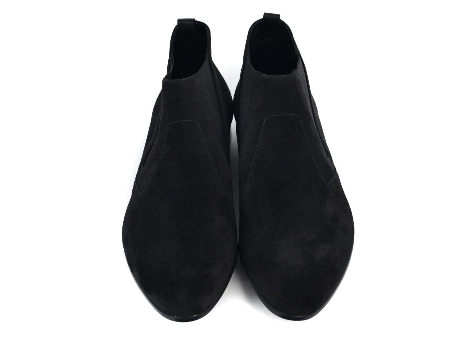Prada Men's Black Suede Slip On Low Heel Elegance Loafers 1