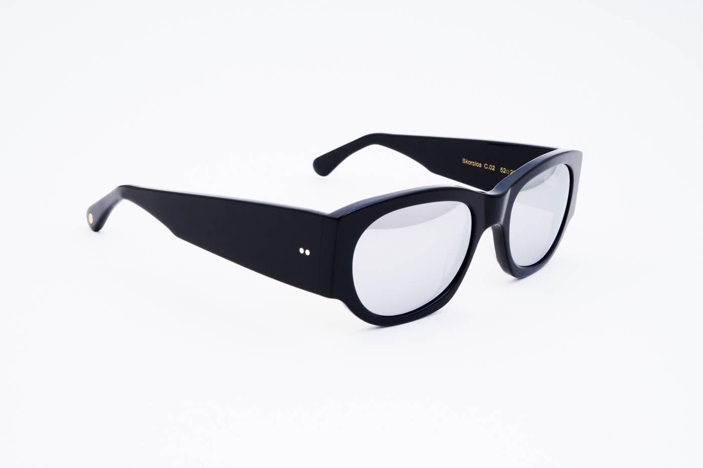 Berenford Skorpios eyewear is inspired by the shipping magnate Aristotle Onassis. Custom made for Onassis this particular spectacle was designed to reduce the sunlight entering the eye due to a vision problem near the end of his life. The mogul