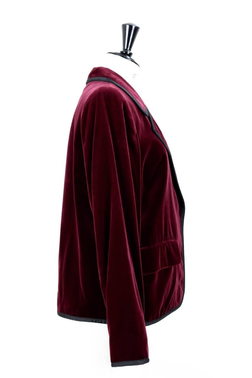 saint laurent red velvet jacket