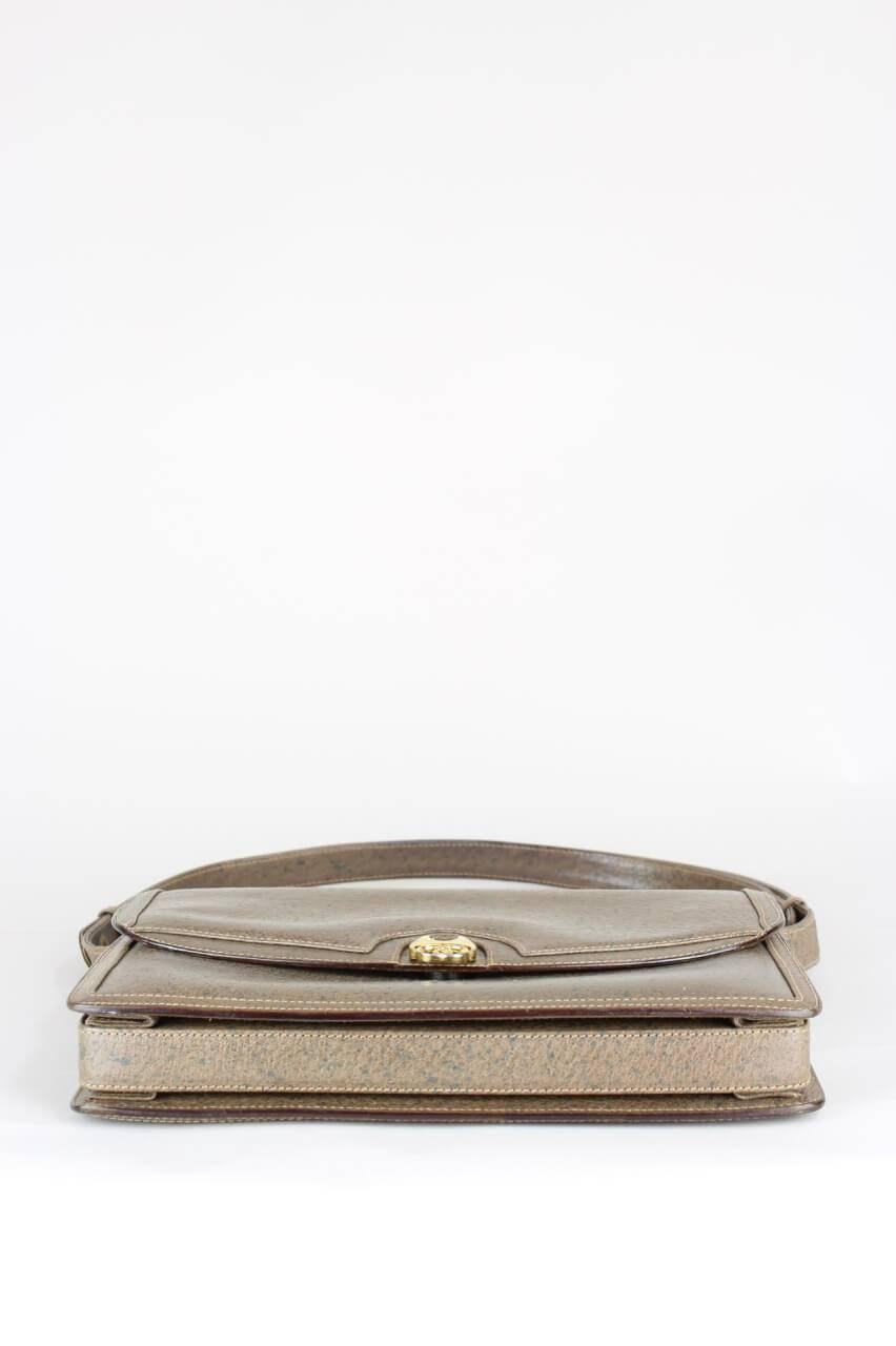 Women's Gucci 1970s Taupe Brown Leather Shoulder Bag