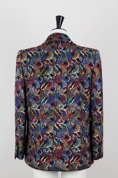 Christian Dior 1990s Numbered Haute Couture Wool Silk Paisley Blazer