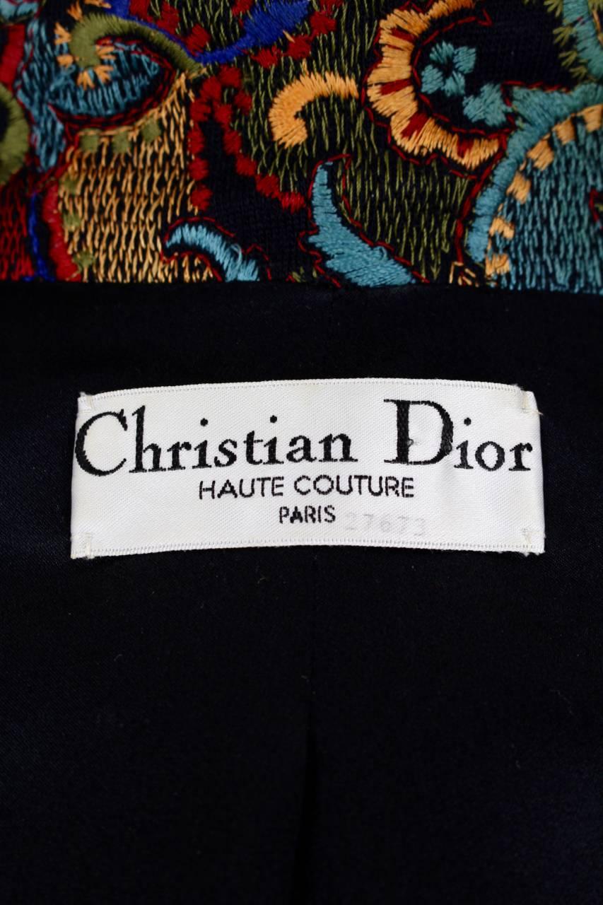 Christian Dior 1990s Numbered Haute Couture Wool Silk Paisley Blazer 4