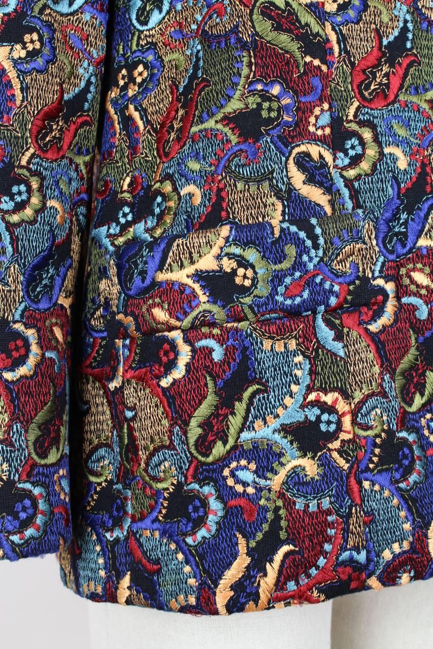 Christian Dior 1990s Numbered Haute Couture Wool Silk Paisley Blazer 1