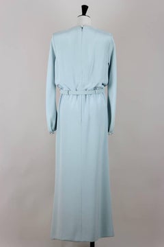 Spring 1997 Documented YSL Yves Saint Laurent Haute Couture Blue Evening Gown
