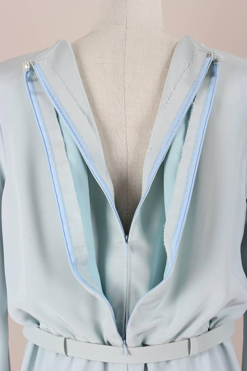Robe de soirée bleue haute couture documentée YSL Yves Saint Laurent, printemps 1997 en vente 1