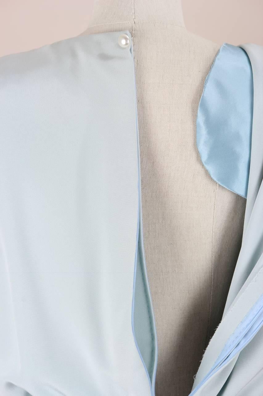 Robe de soirée bleue haute couture documentée YSL Yves Saint Laurent, printemps 1997 en vente 2