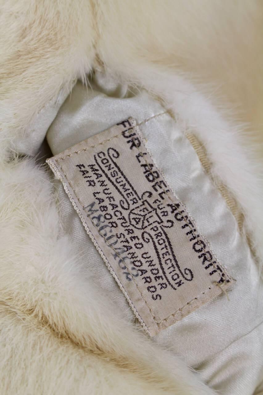 Pale Blonde Mink Fur Cape Stole Wrap Jacket With Huge Collar, 1960s   1