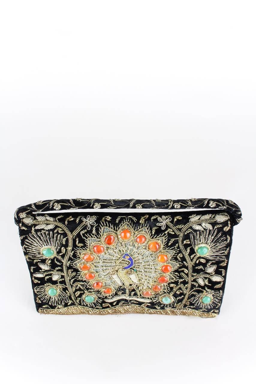 purse with peacock design