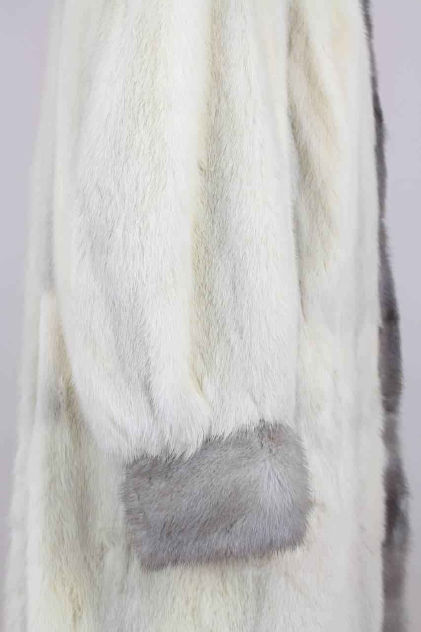 Julius Schmickler Off-White And Grey Cross And Sapphire Mink Fur Coat, 1970s  1