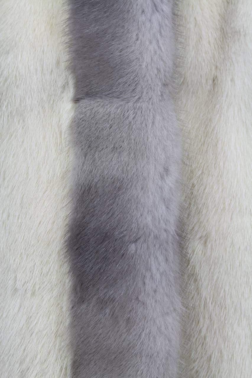 Julius Schmickler Off-White And Grey Cross And Sapphire Mink Fur Coat, 1970s  3