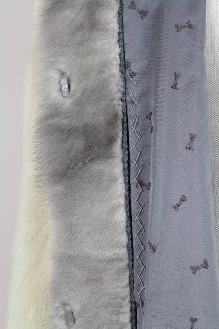 Julius Schmickler Off-White And Grey Cross And Sapphire Mink Fur Coat, 1970s  4