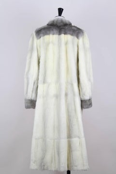 Julius Schmickler Off-White And Grey Cross And Sapphire Mink Fur Coat, 1970s