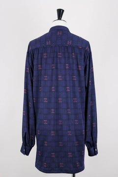 1970s Roberta di Camerino Blue Red Logo Print Jersey Tunic Blouse or Mini Dress