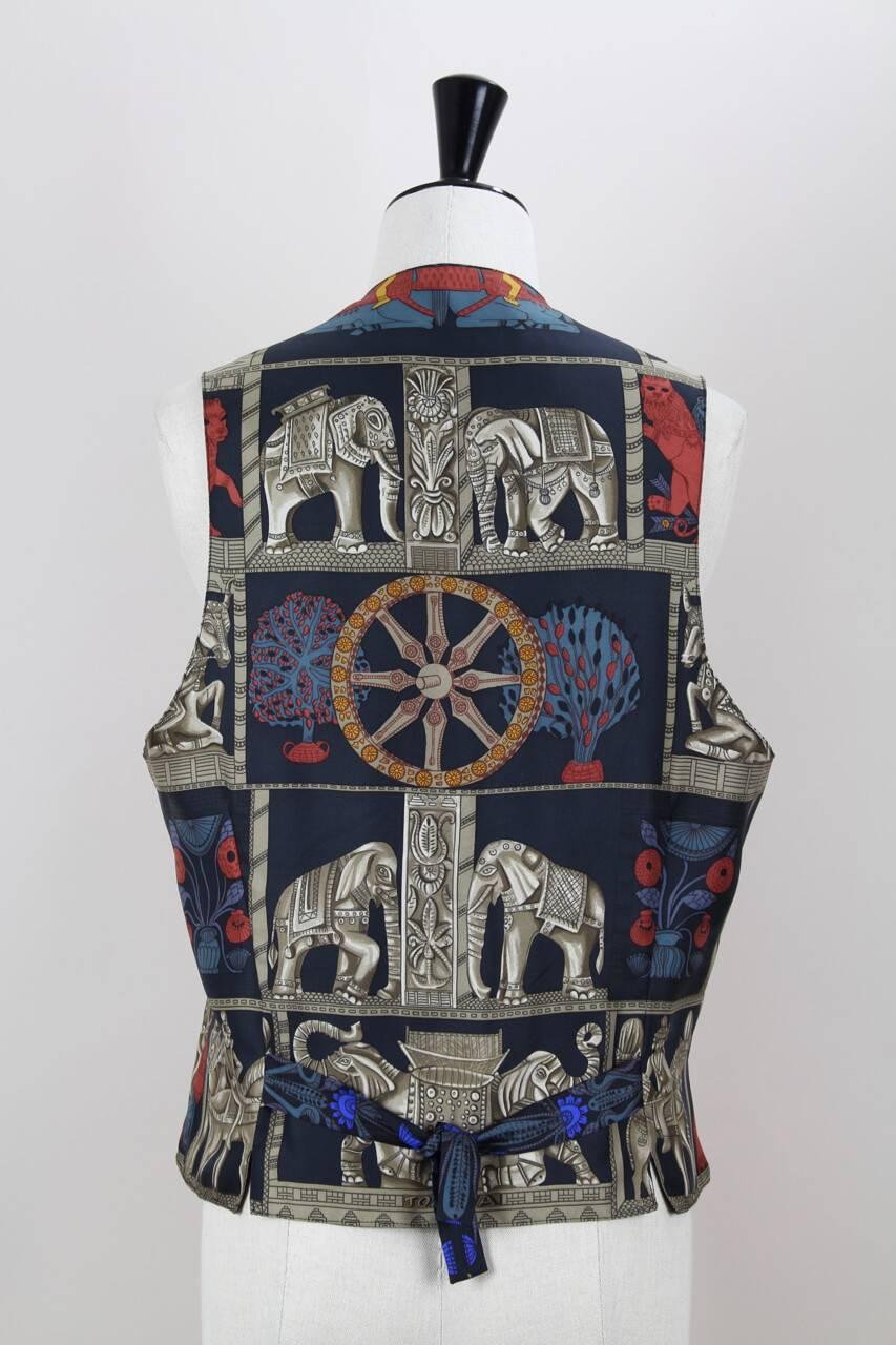 This waistcoat is made from pure Hermès scarf silk and features the 