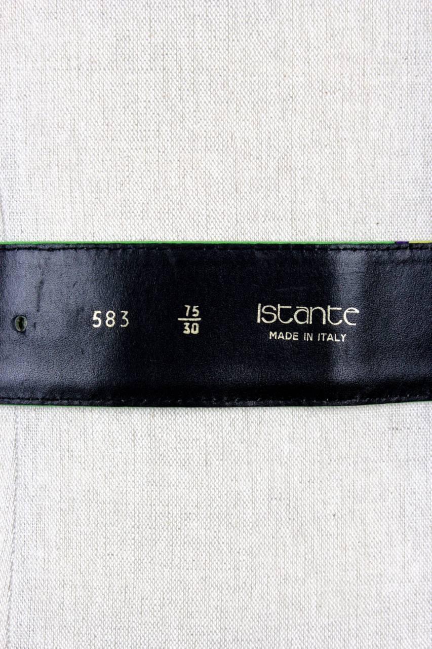 Gianni Versace Istante 1990s Vibrant Print Belt With Gold Tone Hardware 1