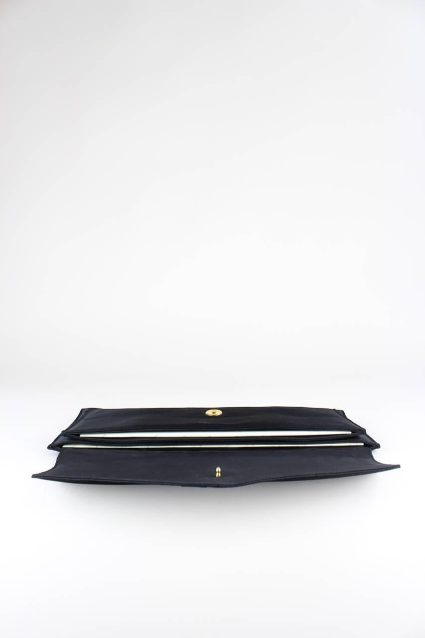 Christian Dior Black Silk Bow Evening Clutch Bag, 1960s  1