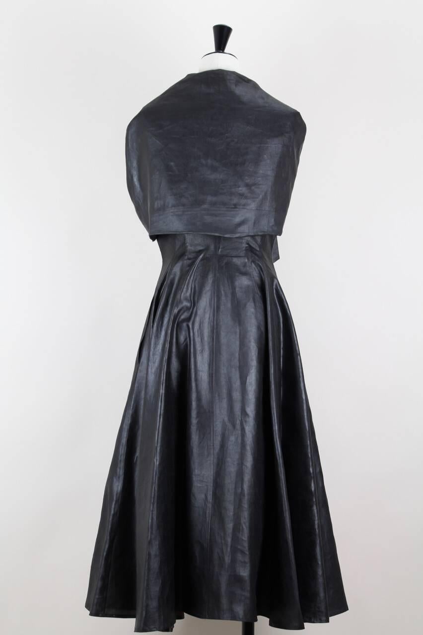 charcoal grey silk dress