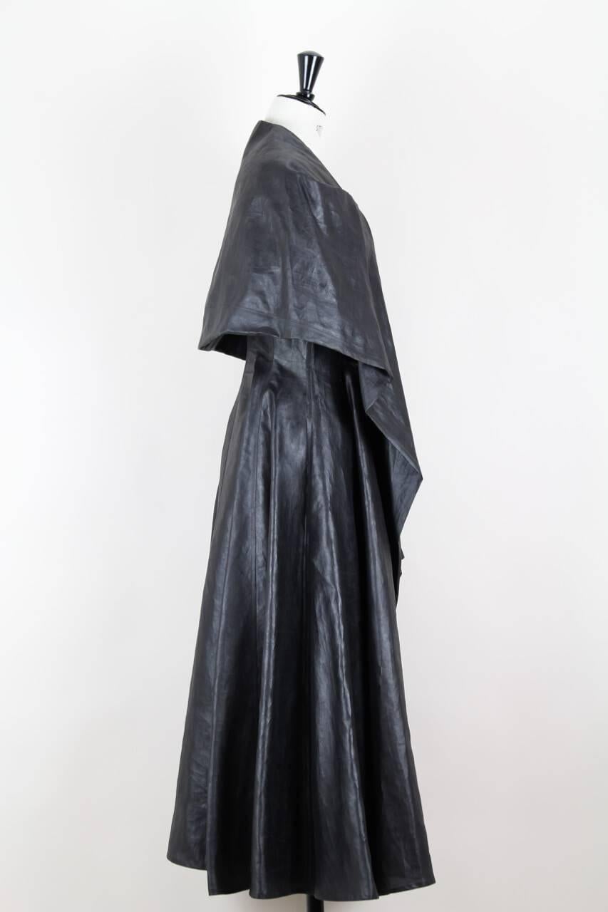 charcoal silk dress