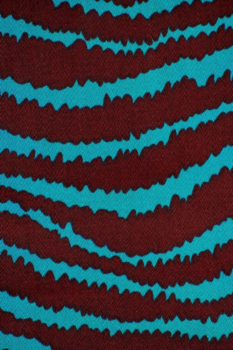 Yves Saint Laurent YSL 1980s Teal Green and Maroon Cotton Pullover and