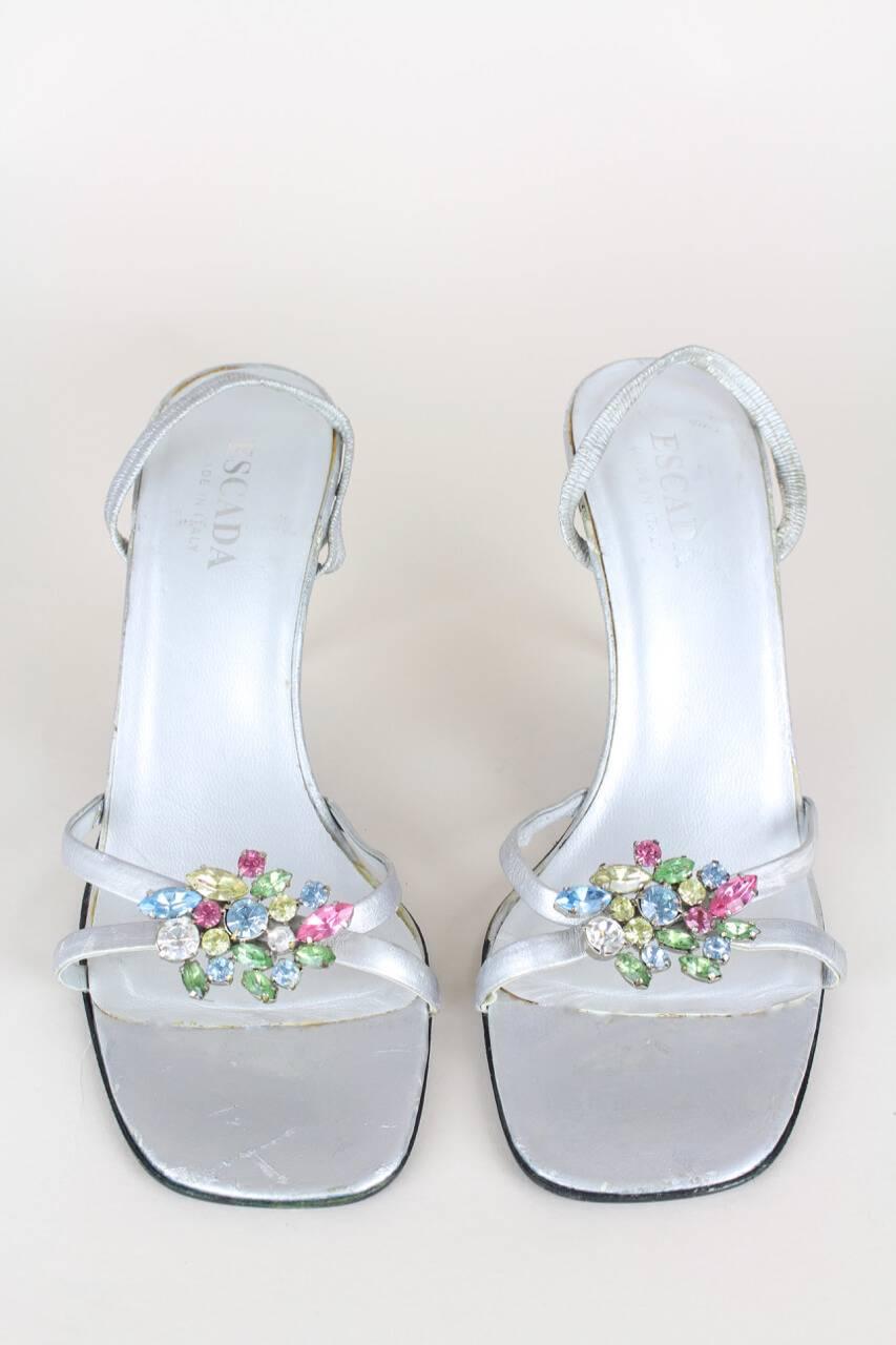 silver shoes with rhinestones