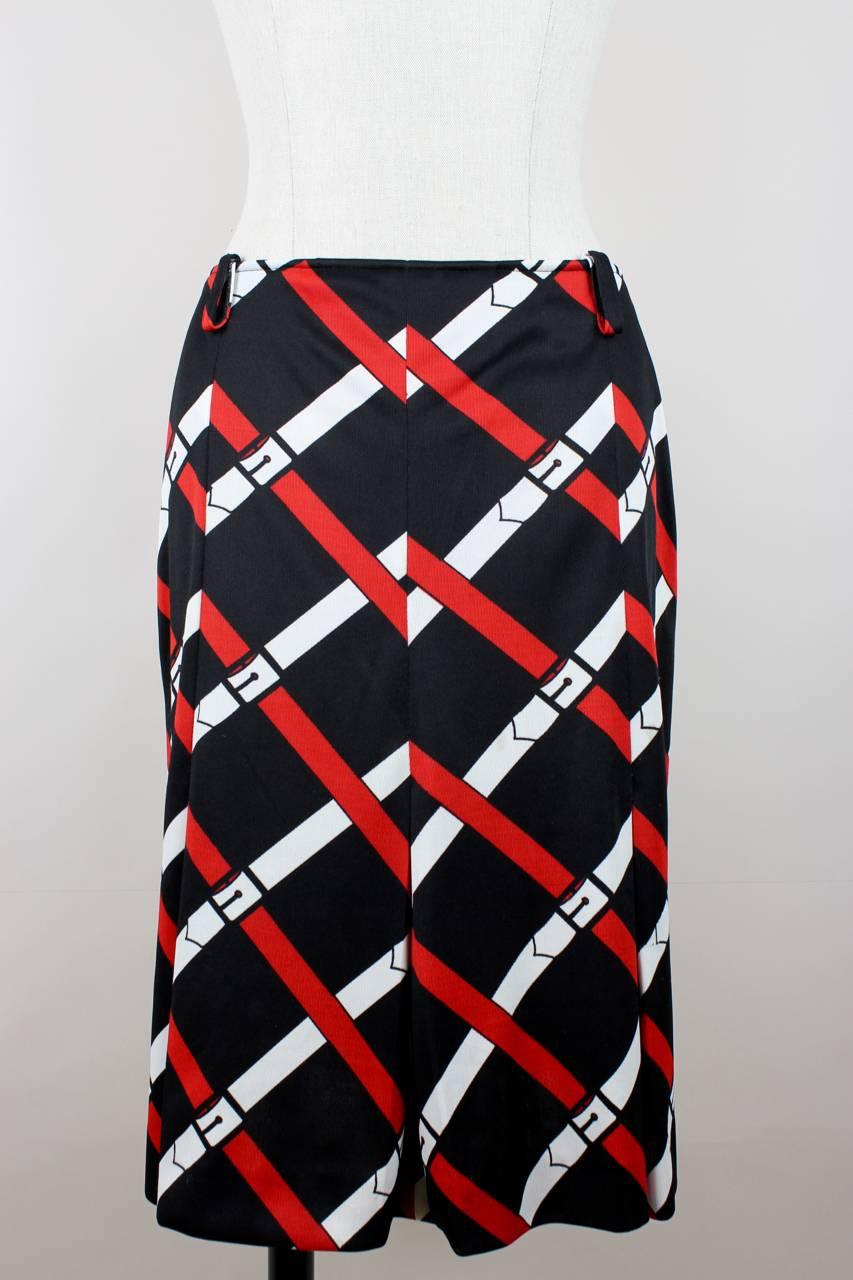 Roberta di Camerino - Robe deux pièces en jersey rouge et noir avec imprimé ceinture caractéristique, 1977 Pour femmes en vente