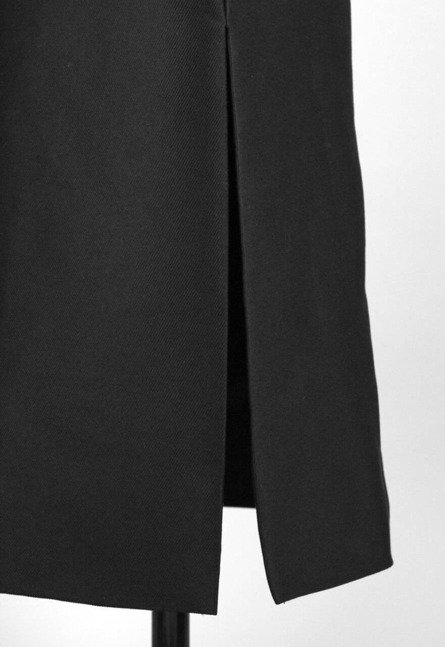 Women's Swanson's On The Plaza Black Evening Dress Gown With Ruffled Collar And Slit