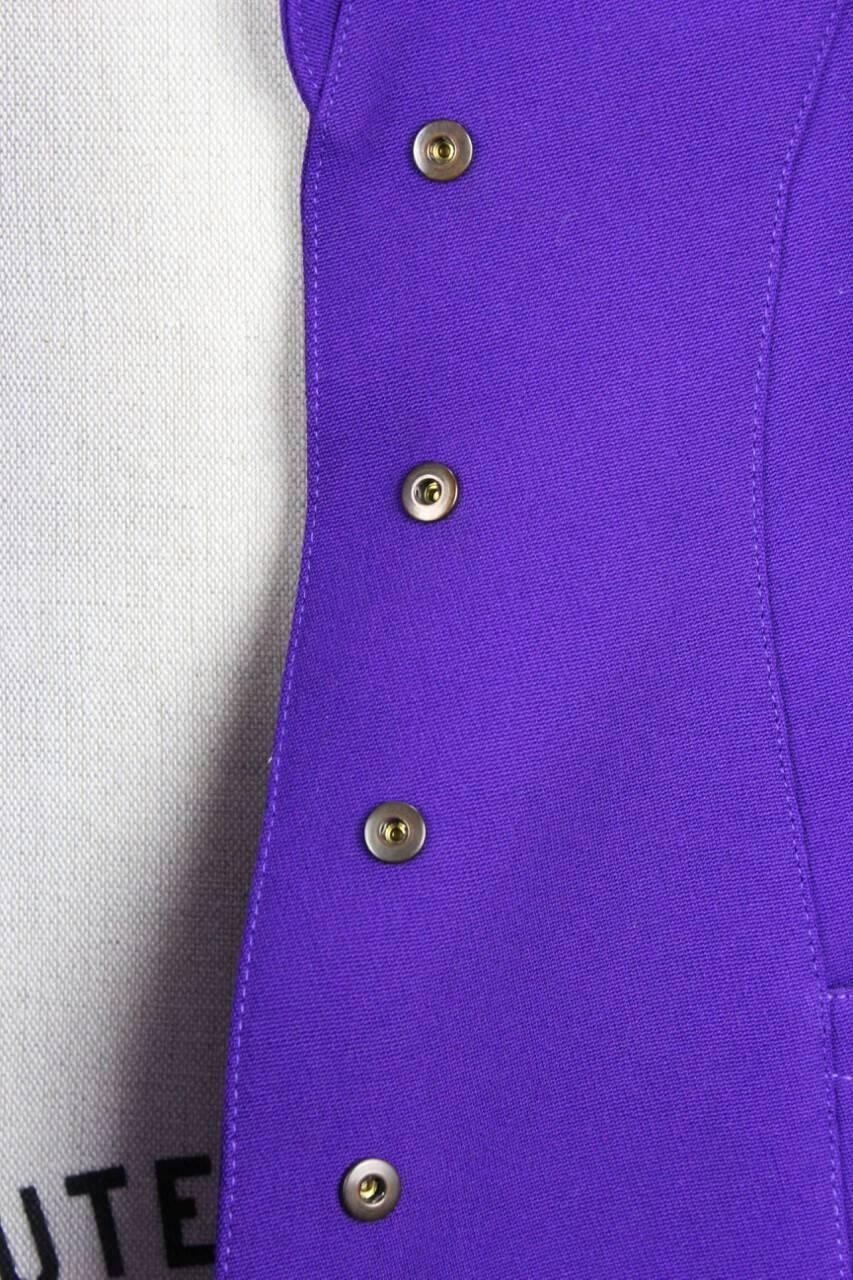 Thierry Mugler Paris 1980s Vibrant Purple Wool Fitted Jacket Blazer 3