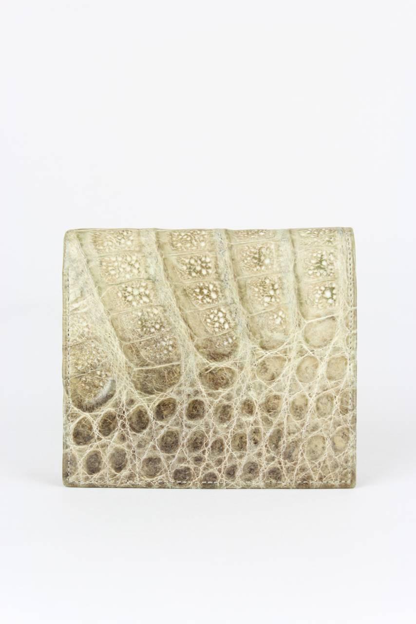 1960s Beige Alligator Print Leather Purse (Matching Clutch or Wallet Available) In Excellent Condition In Munich, DE