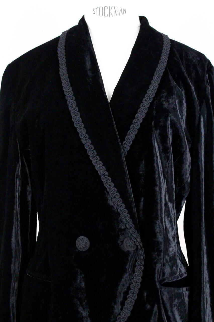 black crushed velvet blazer