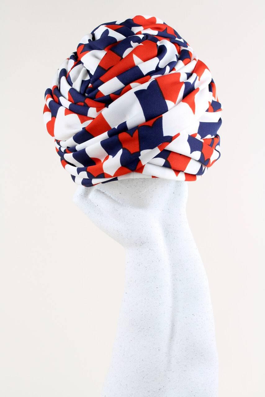 red and white turban