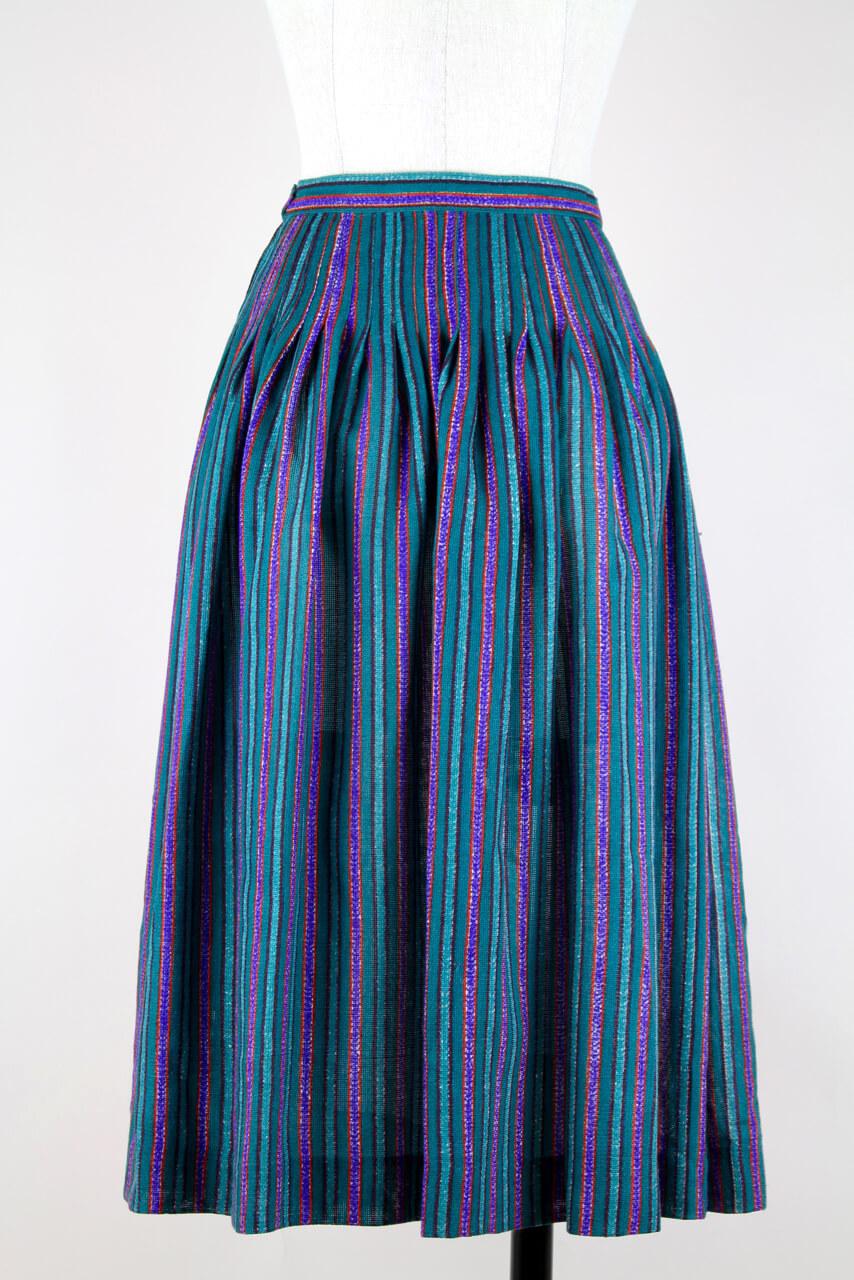 Bohemian peasant style Yves Saint Laurent Rive Gauche full skirt that dates to the late 1970s and is very representative of the work Yves Saint Laurent was doing during this time period starting with his famous 