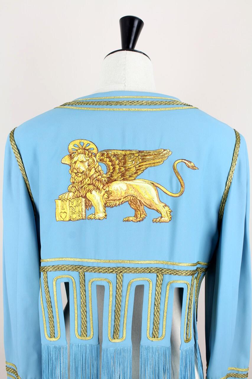 Women's MOSCHINO COUTURE! I Love Venice Blue Jacket from Cruise Me Baby Collection, 1989