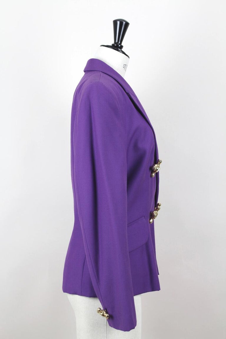 A/W 1991 Moschino Cheap and Chic Purple Wool Faucet Handle Jacket at ...