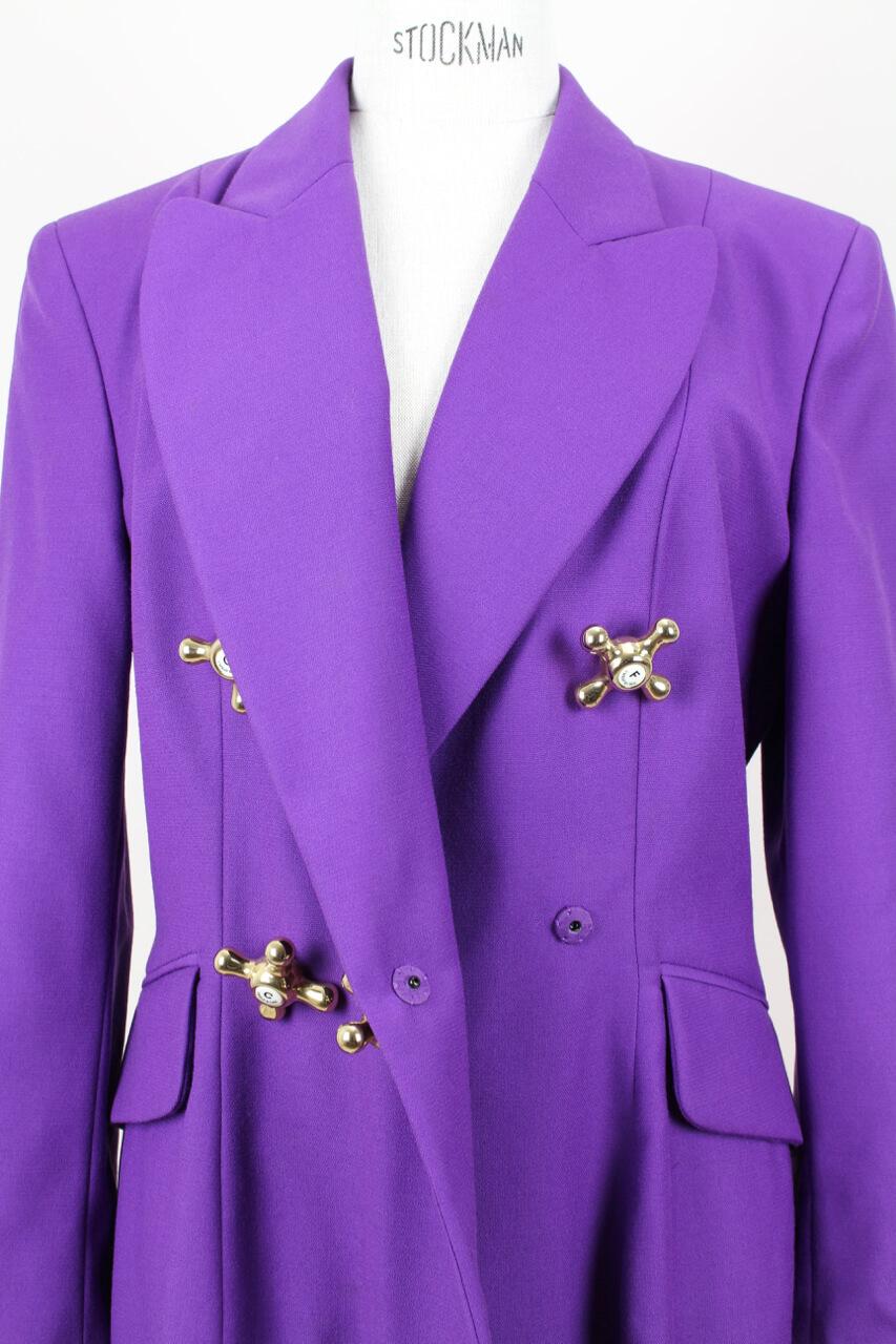 A/W 1991 Moschino Cheap & Chic Purple Wool Faucet Handle Jacket 3