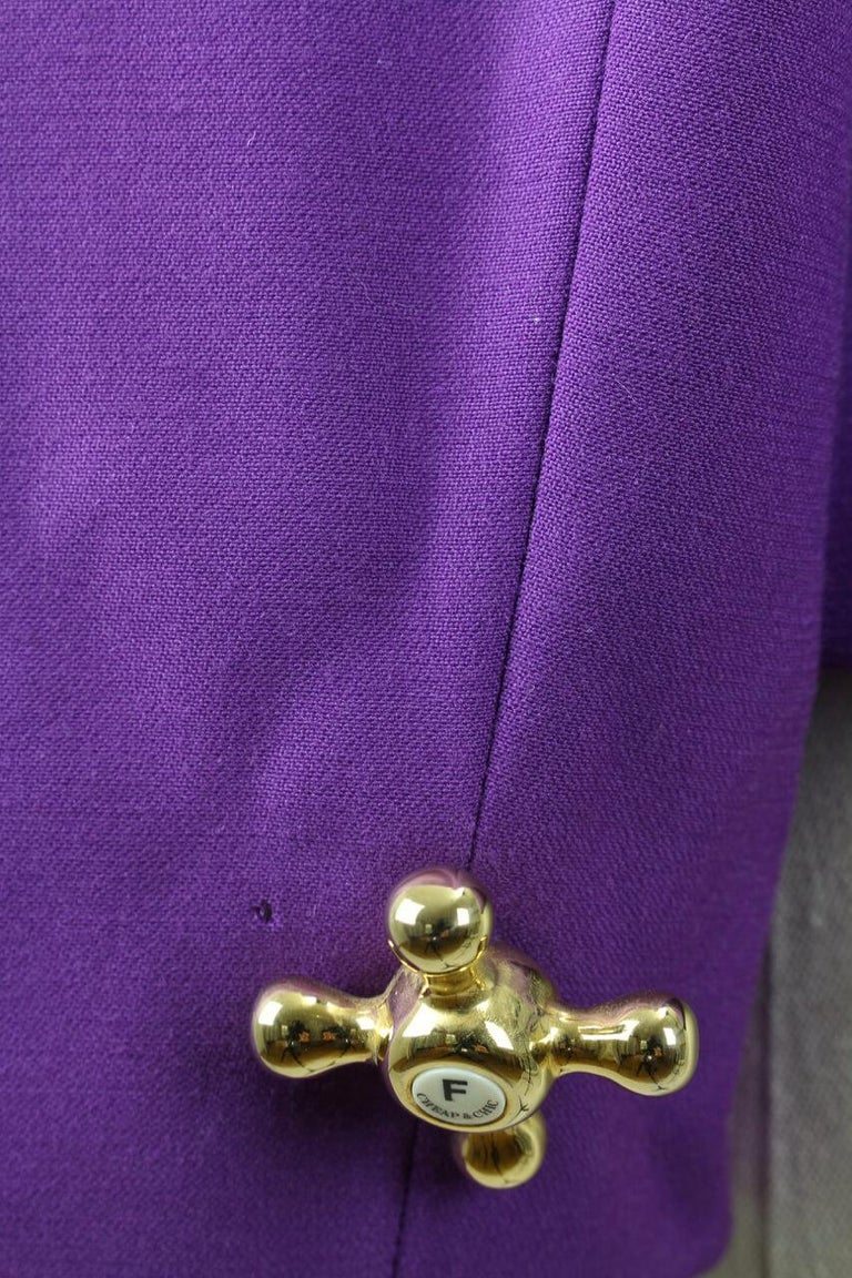 A/W 1991 Moschino Cheap and Chic Purple Wool Faucet Handle Jacket at ...