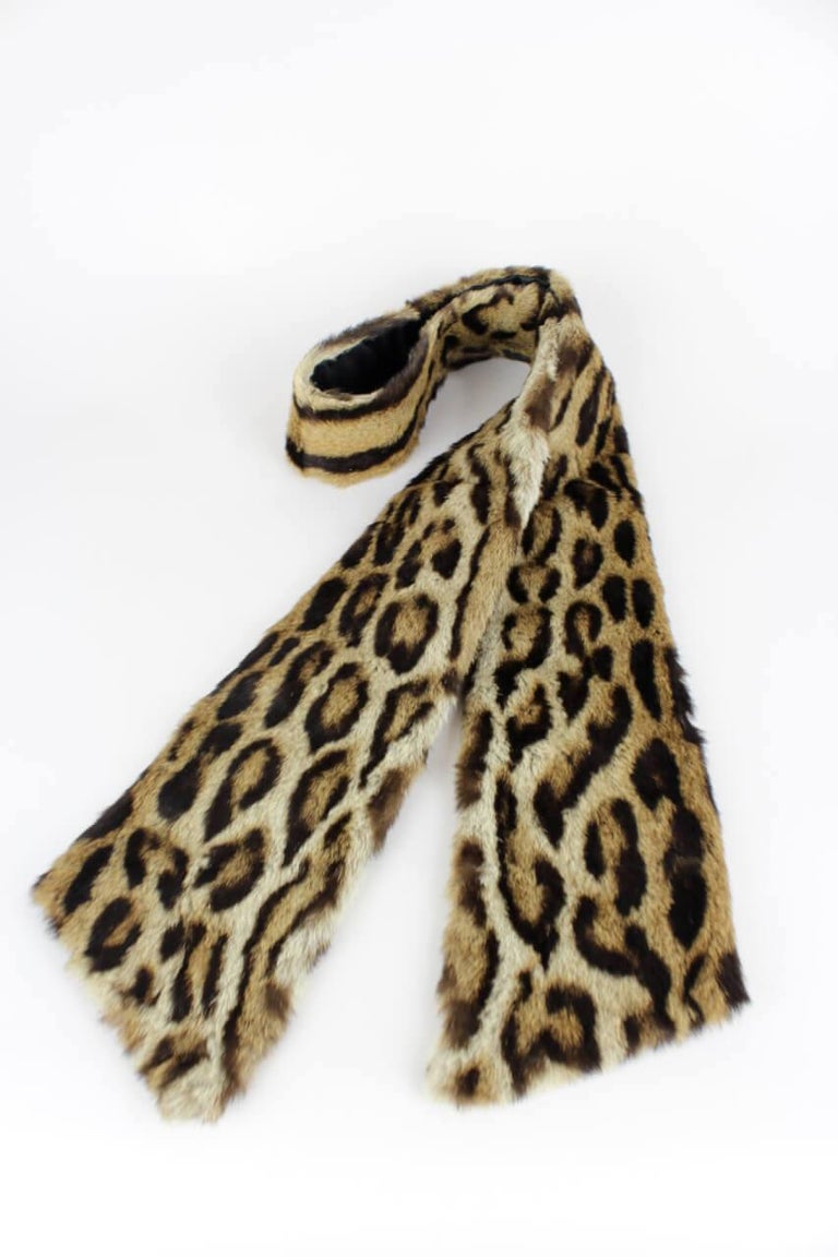 1960s Leopard Animal Print Fur Brimmed Hat and Collar Set at 1stDibs