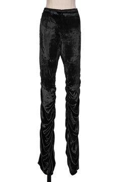 Fall 1999 GUCCI Tom Ford Documented Draped Black Velvet Leather Strip Trousers