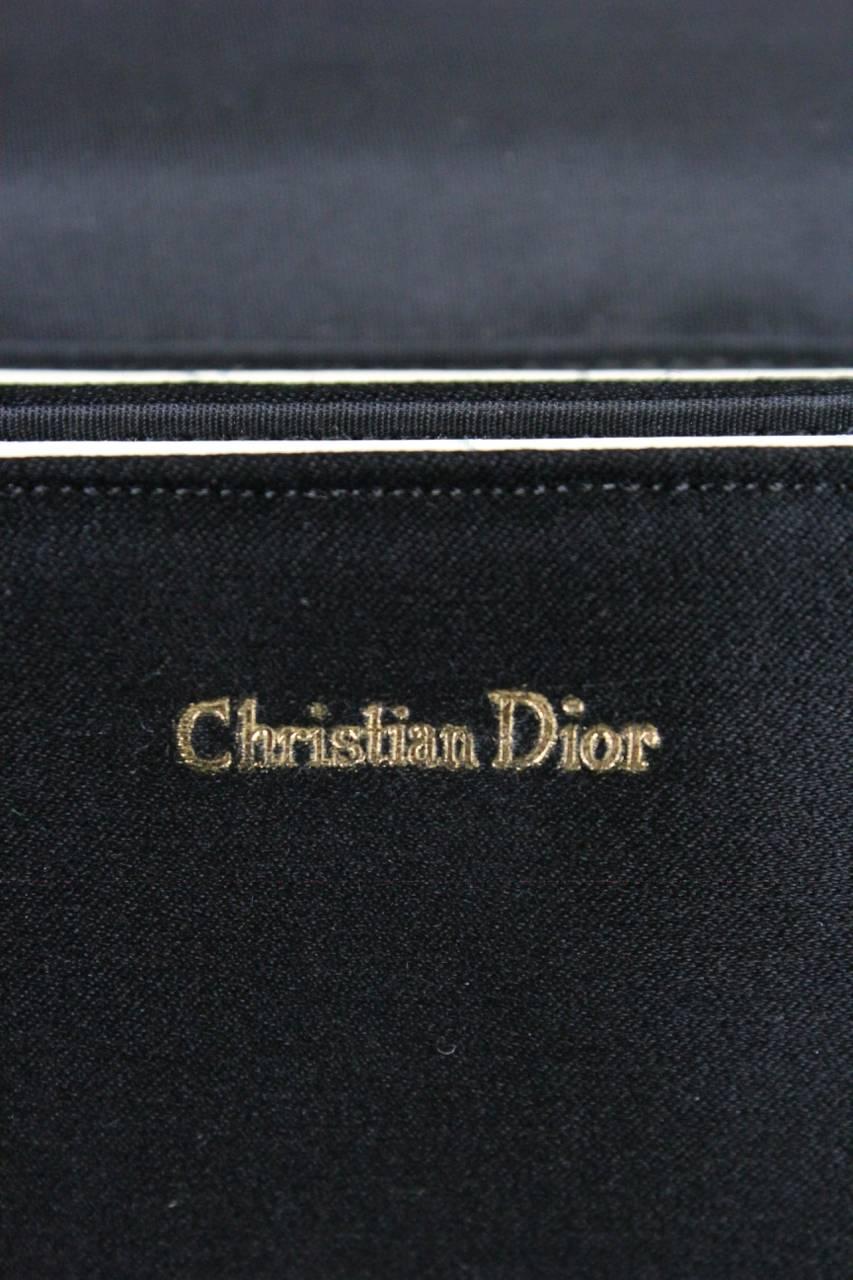 Christian Dior Black Silk Bow Evening Clutch Bag, 1960s  4