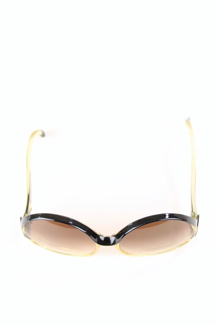 Balenciaga Black and Clear Oversized Sunglasses Model 7697 Original Sleeve,  1970s at 1stDibs